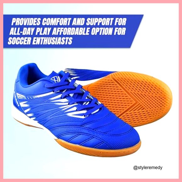 Lightweight Indoor Soccer Shoes with Synthetic Upper and Non-Marking Rubber